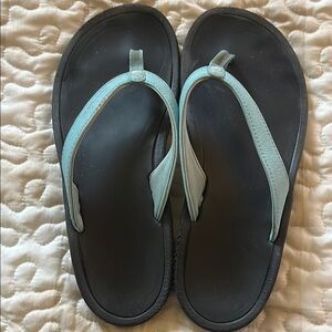 OluKai Women's Sandals - Light Blue and Black